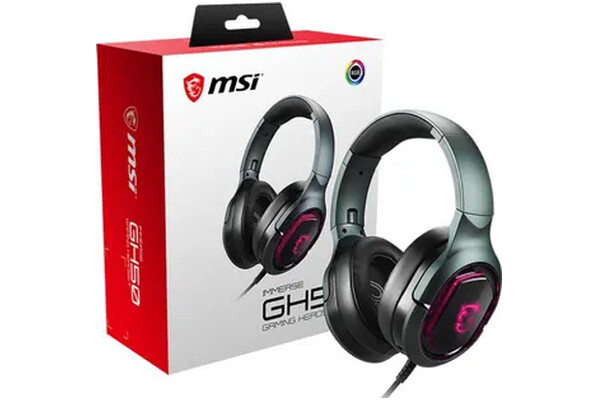 Słuchawki MSI GH50 Immerse Nauszne Przewodowe czarno-szary