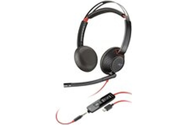 Słuchawki Poly BLACKWIRE 5220 Nauszne Przewodowe czarny