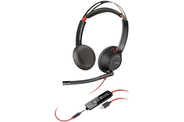 Słuchawki Poly BLACKWIRE 5220 Nauszne Przewodowe czarny