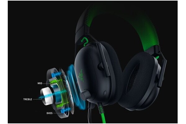 Słuchawki Razer BlackShark V2 Special Edition Nauszne Przewodowe czarno-zielony