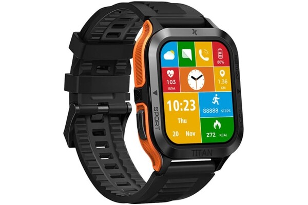 Smartwatch MaxCom FW67 Fit Titan Pro 1.85" czarno-pomarańczowy