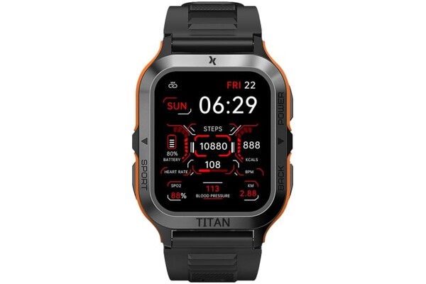 Smartwatch MaxCom FW67 Fit Titan Pro 1.85" czarno-pomarańczowy