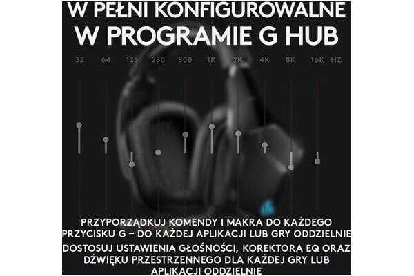 Słuchawki Logitech G935 Nauszne Przewodowe czarno-niebieski