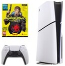Konsola Sony PlayStation 5 Slim 1TB biało-czarny + Cyberpunk 2077 Fan Bundle Pack
