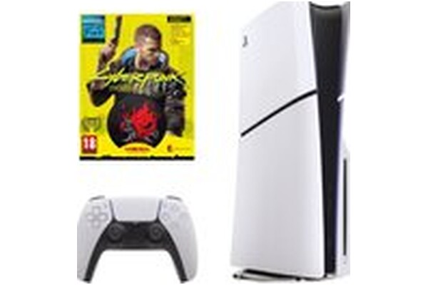 Konsola Sony PlayStation 5 Slim 1TB biało-czarny + Cyberpunk 2077 Fan Bundle Pack