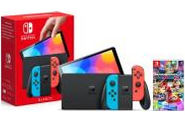 Konsola Nintendo Switch OLED 64GB Czerwono-niebieski + Mario Kart 8 Deluxe