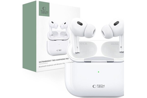 Słuchawki Tech-Protect Earphone Pro Dokanałowe Przewodowe biały