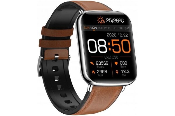 Smartwatch Bemi Kix 2 1.6" czarno-brązowy