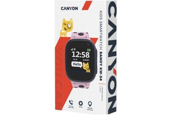 Smartwatch Canyon CNEKW34PP 1.44" Czarno-różowy
