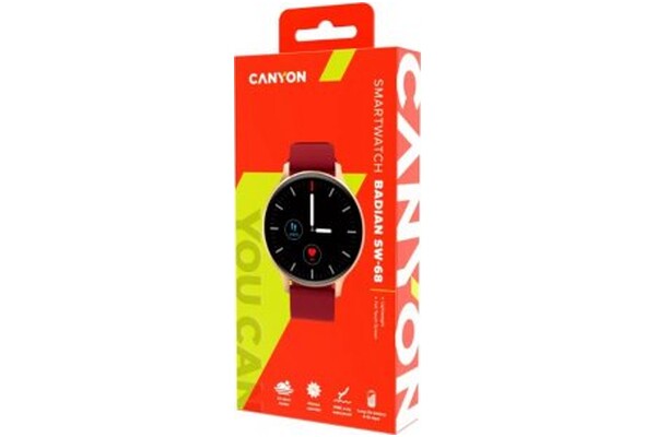 Smartwatch Canyon SW68 Badian 1.28" bordowy