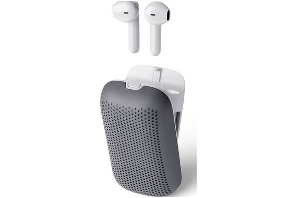 Słuchawki LEXON LA127G Speakerbuds Dokanałowe Przewodowe Szaro-biały