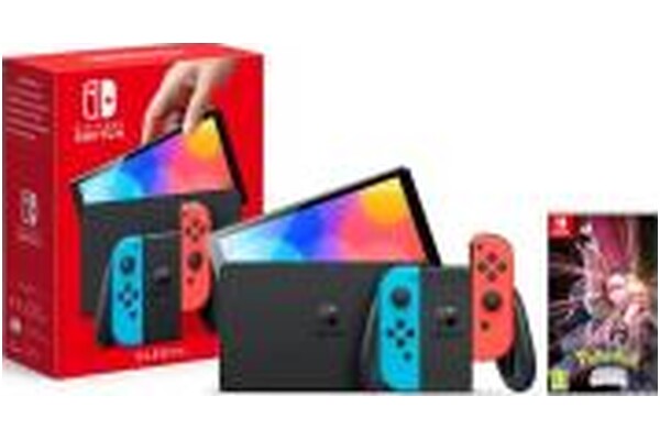 Konsola Nintendo Switch OLED 64GB Czerwono-niebieski + Pokemon Shining Pearl