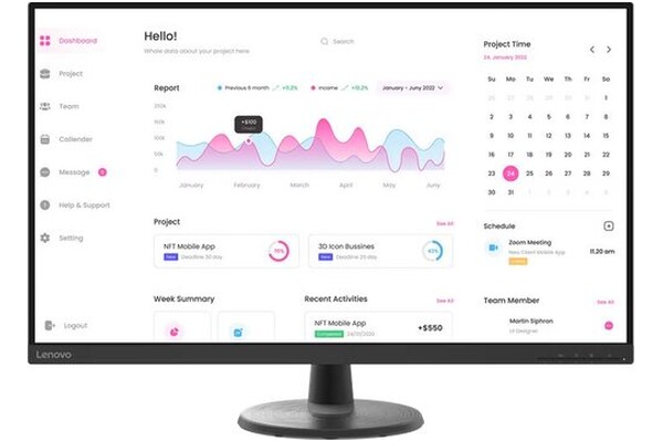 Monitor 31.5" Lenovo D32-40 czarny
