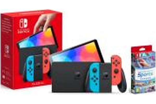 Konsola Nintendo Switch OLED 64GB Czerwono-niebieski + Switch Sports