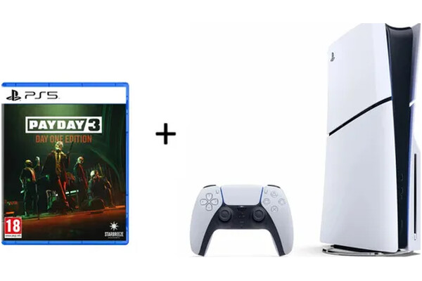 Konsola Sony PlayStation 5 Slim 1TB biały + PAYDAY 3 Edycja Premierowa PS5