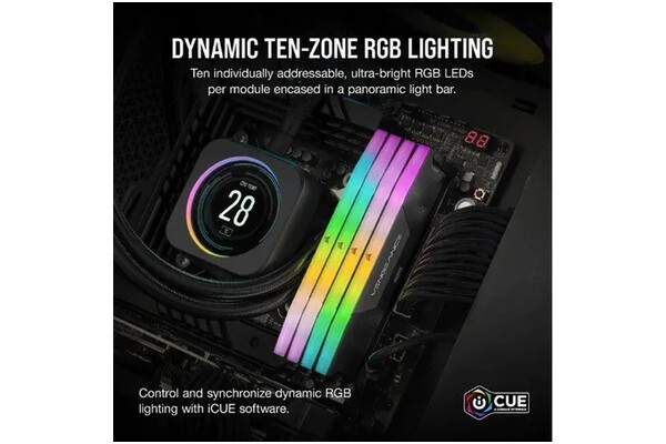 Pamięć RAM CORSAIR Vengeance RGB EXPO 64GB DDR5 6000MHz Z radiatorem 30CL