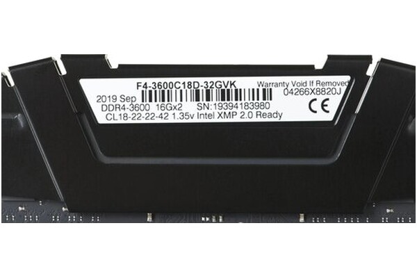 Pamięć RAM G.Skill Ripjaws V 32GB DDR4 3600MHz Z radiatorem 1.35V 18CL