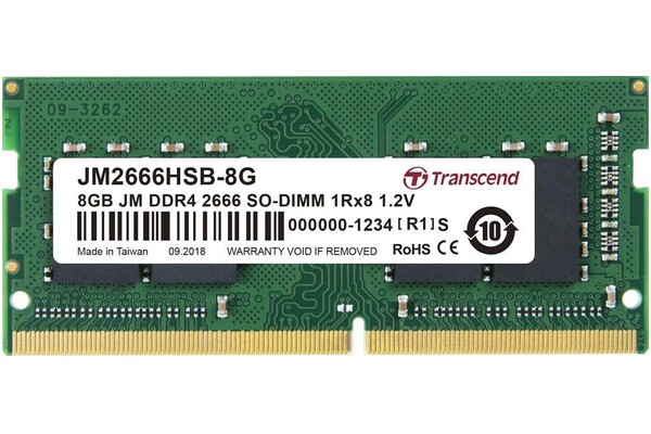 Pamięć RAM Transcend JetRam 8GB DDR4 2400MHz 1.2V 19CL