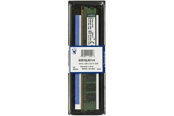 Pamięć RAM Kingston ValueRAM KVR16LN114 4GB DDR3 1600MHz 1.35V 11CL