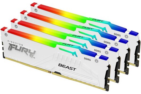 Pamięć RAM Kingston Fury White Beast RGB 128GB DDR5 5200MHz Z radiatorem 1.25V 40CL