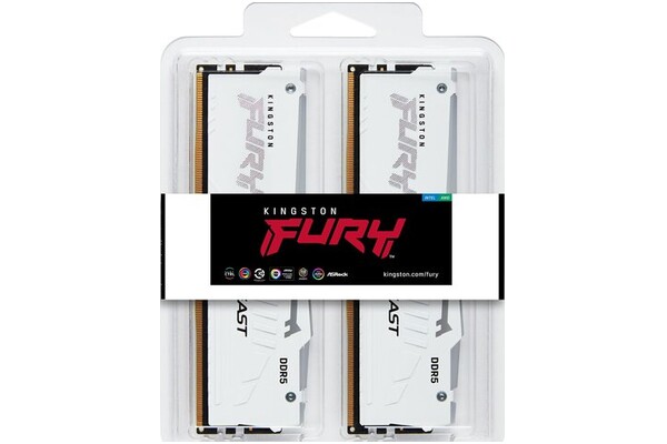 Pamięć RAM Kingston Fury White Beast RGB 128GB DDR5 5200MHz Z radiatorem 1.25V 40CL