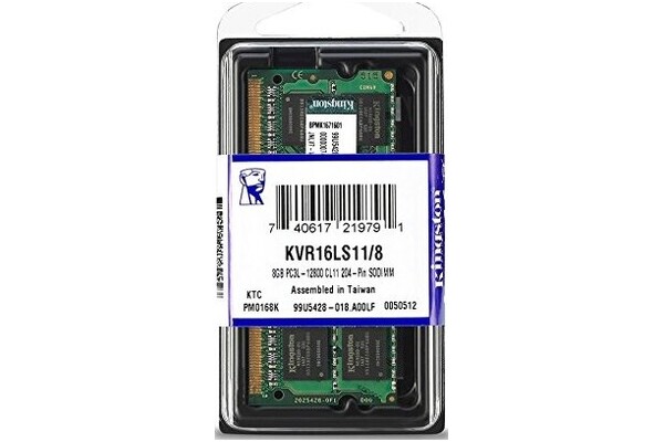 Pamięć RAM Kingston KVR16LS118 8GB DDR3 1600MHz 1.35V 11CL
