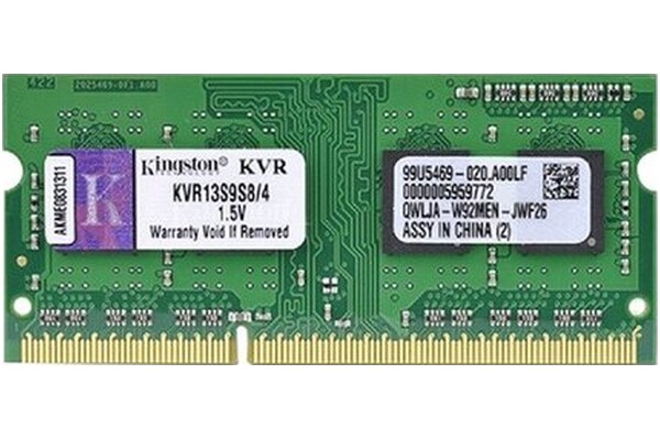 Pamięć RAM Kingston ValueRAM KVR13S9S84 4GB DDR3 1333MHz 1.5V 9CL
