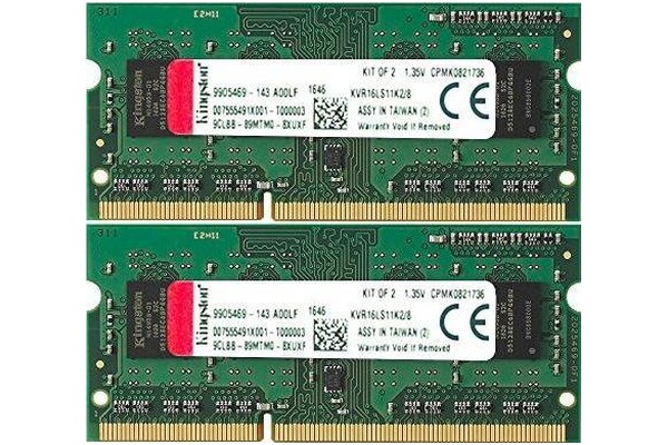 Pamięć RAM Kingston ValueRAM KVR16LS11K28 8GB DDR3L 1600MHz 1.35V 11CL