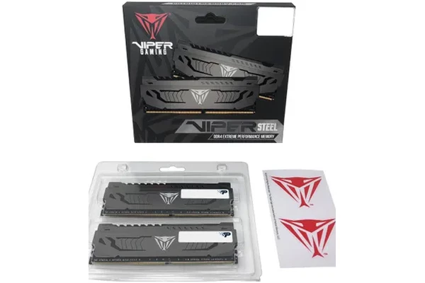 Pamięć RAM Patriot Viper Steel Grey 16GB DDR4 3200MHz Z radiatorem 1.35V 16CL