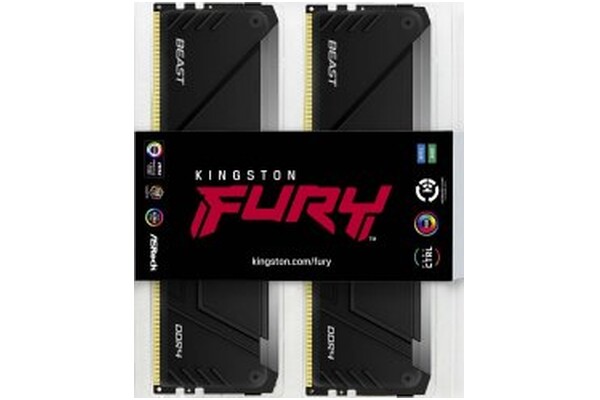Pamięć RAM Kingston Fury Beast RGB KF436C18BB2AK4128 128GB DDR4 3600MHz Z radiatorem 18CL