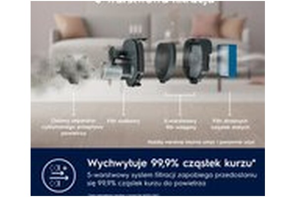 Odkurzacz Electrolux ES62HB25UV Hygienic 600 pionowy z pojemnikiem czarno-biały