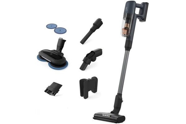Odkurzacz Electrolux EP71B14WET Hygienic 700 Wet pionowy z pojemnikiem czarno-szary