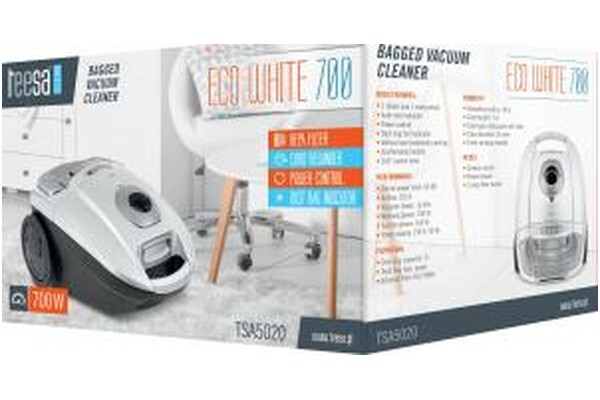 Odkurzacz Teesa TSA5020 Eco White 700 tradycyjny workowy 700W biały