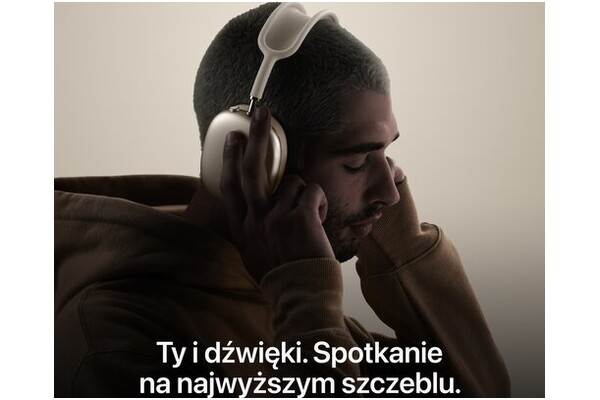 Słuchawki Apple AirPods Max Nauszne Bezprzewodowe księżycowa poświata