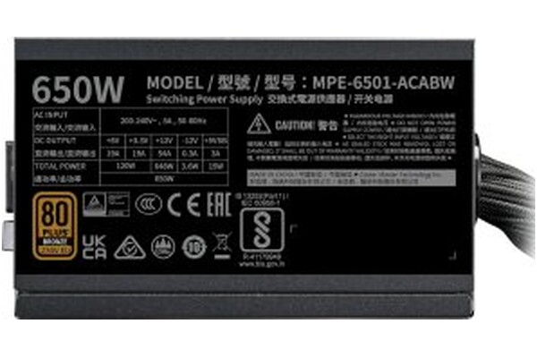 COOLER MASTER MPE-6501-ACABW-3BEU MWE V3 650W ATX