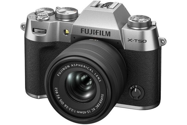 Aparat - lustrzanka Fujifilm X-T50 srebrny + XC15-45mm OIS PZ Silver (Sidabrinis)