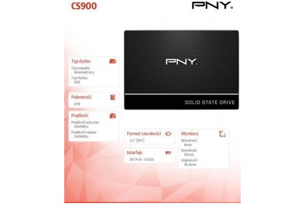 Dysk wewnętrzny PNY CS900 SSD SATA (2.5") 4TB