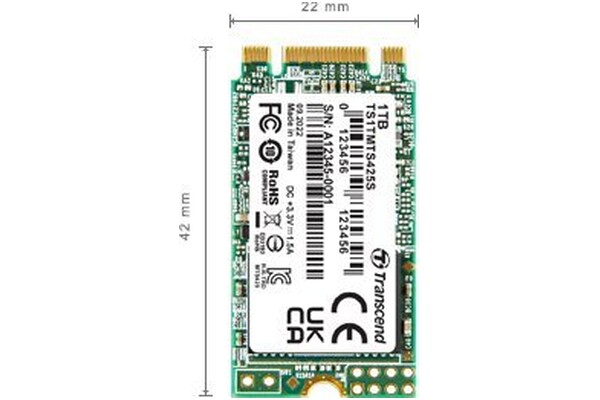 Dysk wewnętrzny Transcend TS1TMTS425S 425S SSD M.2 NVMe 1TB