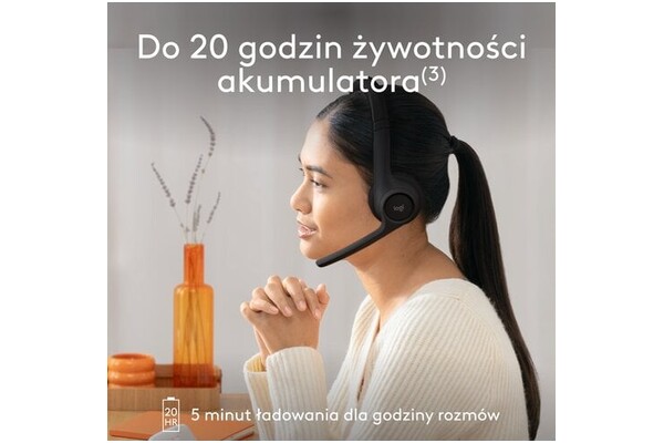 Słuchawki Logitech Zone 300 Nauszne Bezprzewodowe czarny