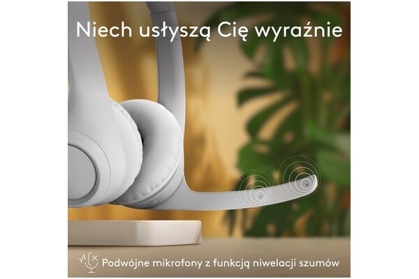 Słuchawki Logitech Zone 300 Nauszne Bezprzewodowe biały
