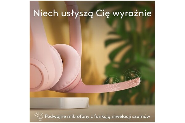 Słuchawki Logitech Zone 300 Nauszne Bezprzewodowe różowy