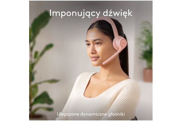 Słuchawki Logitech Zone 300 Nauszne Bezprzewodowe różowy