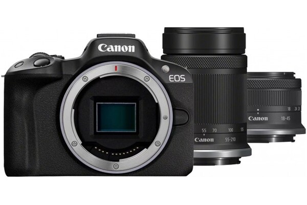 Aparat bezlusterkowy CANON EOS R50 - czarny + RF-S 18-45mm IS STM RF-S 55-210mm IS STM Czarny