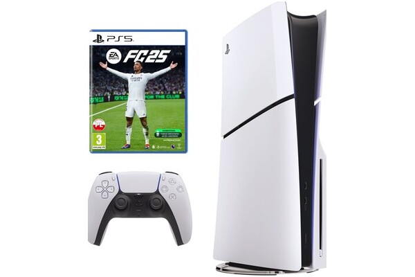 Konsola Sony PlayStation 5 Slim biało-czarny + EA Sports FC 25