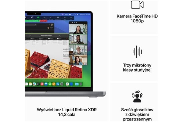 Laptop Apple MacBook Pro 14.2" Apple M3 M3 (10 rdz.) 8GB 1024GB SSD macOS Sonoma gwiezdna szarość