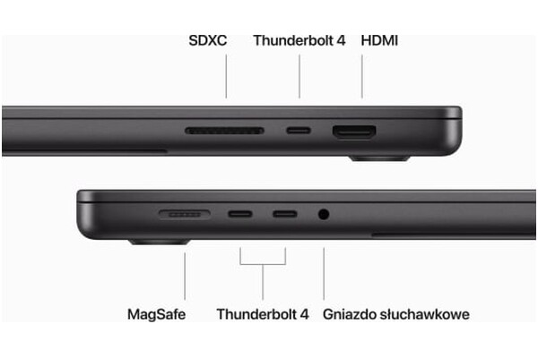 Laptop Apple MacBook Pro 16.2" Apple M3 Pro M3 Pro (18 rdz.) 36GB 512GB SSD macOS Sonoma gwiezdna czerń