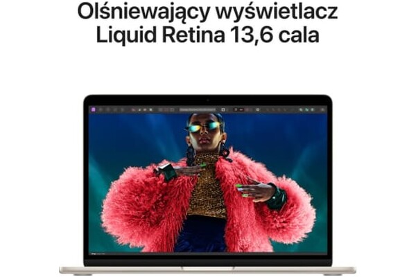 Laptop Apple MacBook Air 13.6" Apple M3 M3 (10 rdz.) 16GB 1024GB SSD macOS Sonoma księżycowa poświata