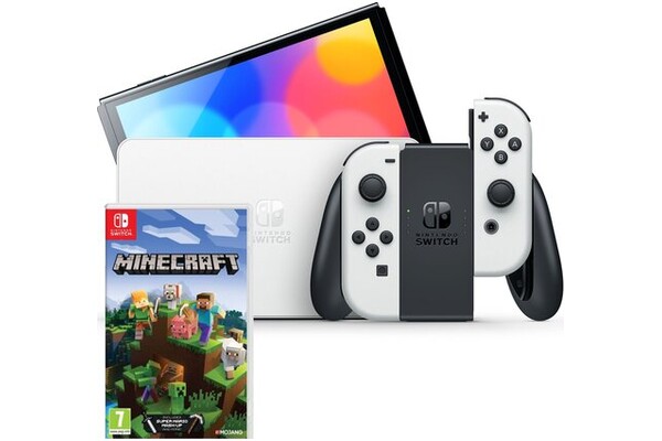 Konsola Nintendo Switch OLED biały + Minecraft