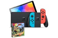 Konsola Nintendo Switch OLED niebiesko-czerwony + Ring Fit Adventure