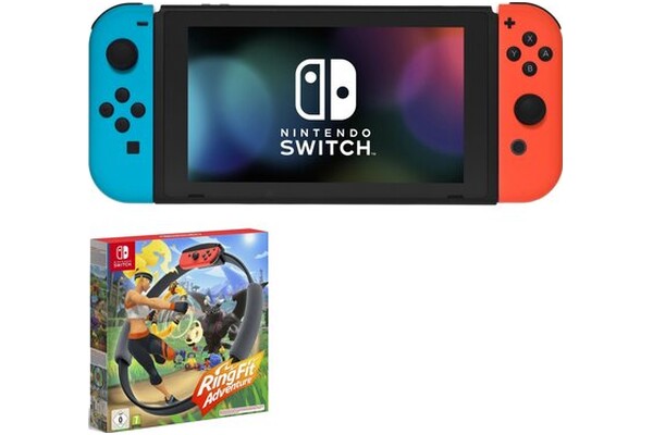 Konsola Nintendo Switch czarny + Ring Fit Adventure + Kontroler Switch